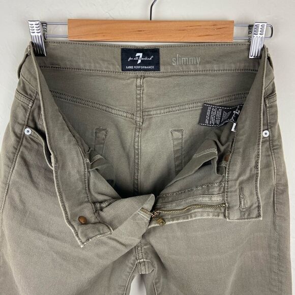 7 For All Mankind Luxe Performance Slimmy Wide-Leg Crop Pant - Brown - Picture 7 of 7